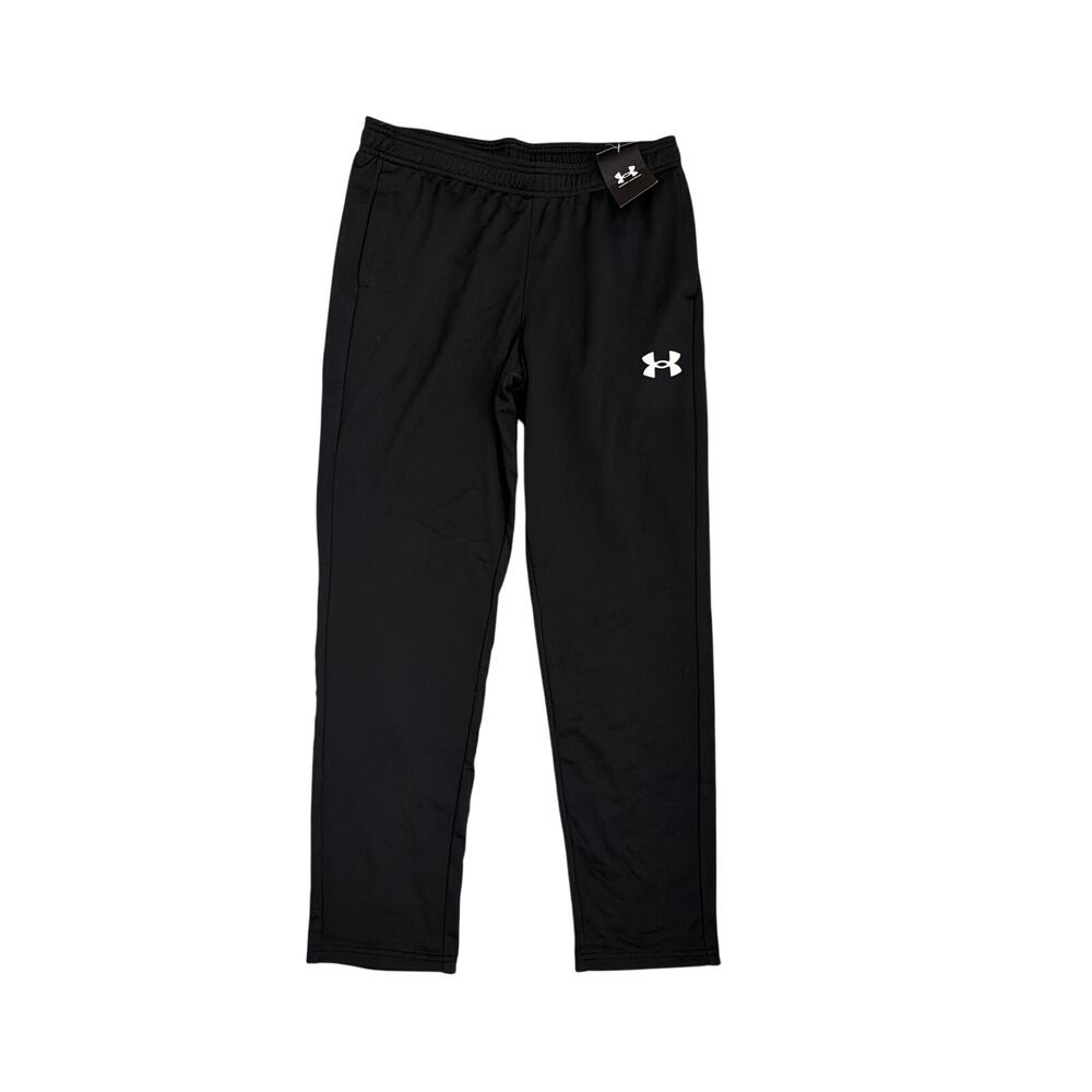 NWT Under Armour Pennant Open Leg Black White Loose Fit Athletic Sweatpants XL